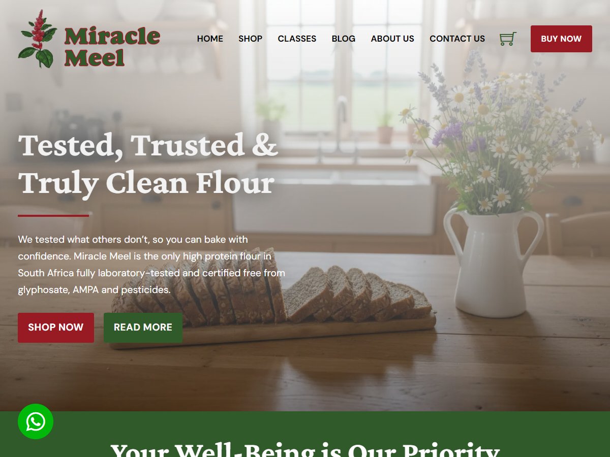 miraclemeel co za screenshot