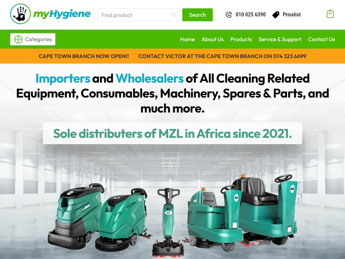 myhygiene co za screenshot