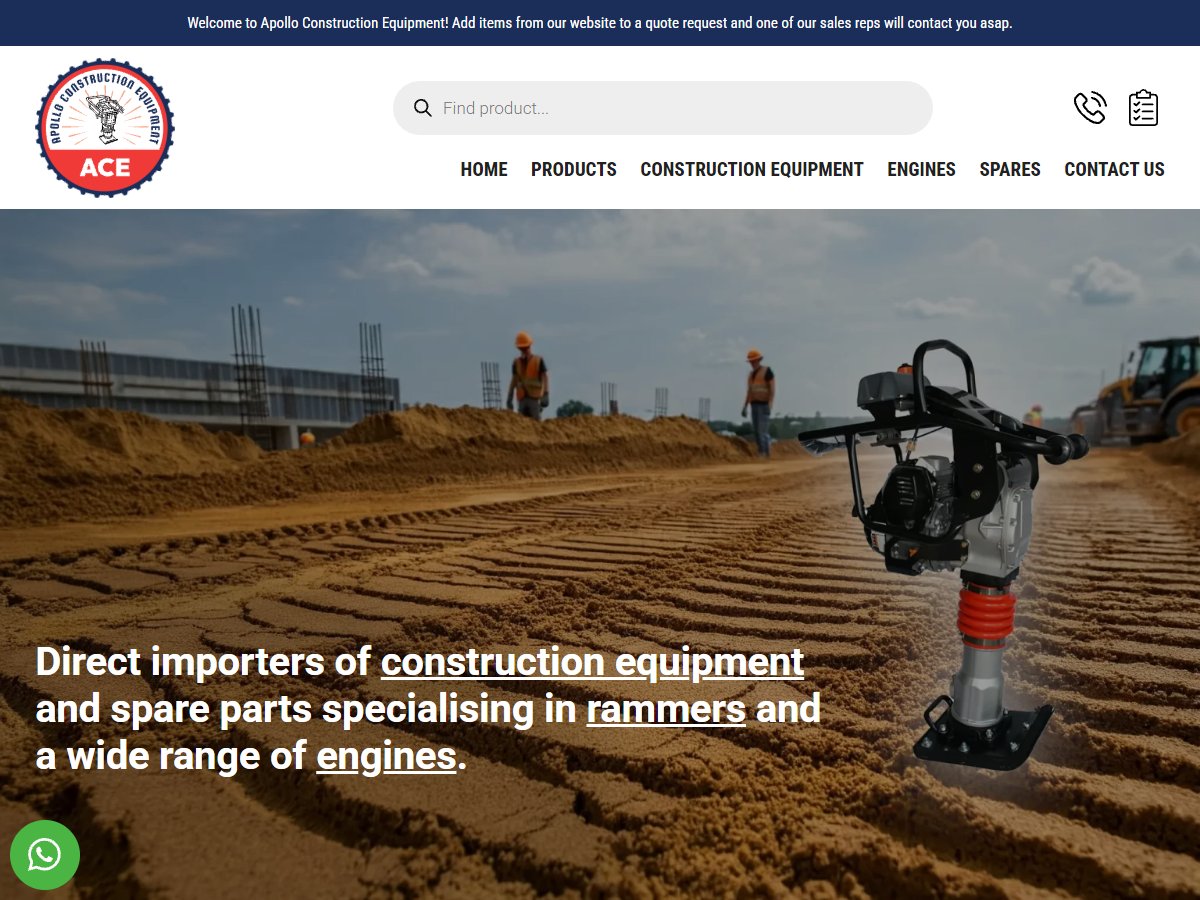 apolloequipment co za screenshot